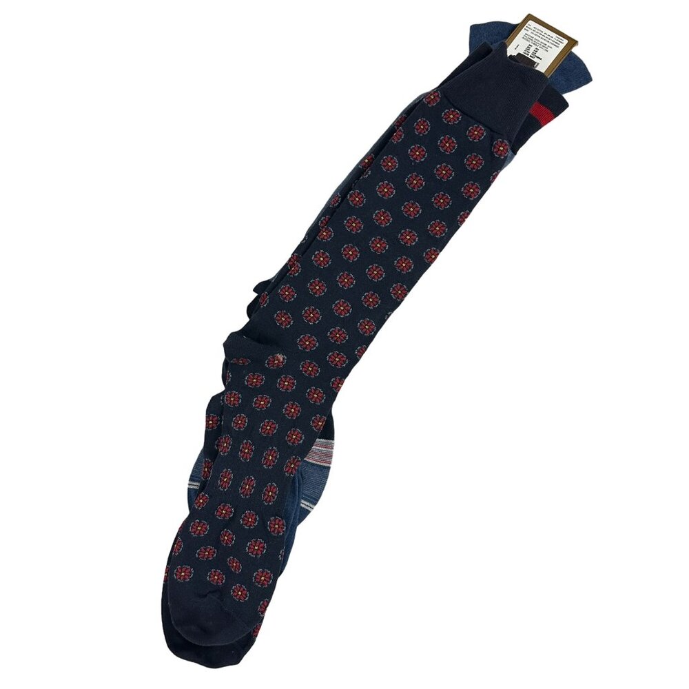 Roundtree & Yorke Gold Label Big Man Socks 13-16 Navy/Patterned 3-Pack